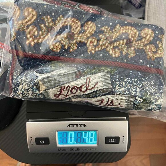 Vintage Christmas Stocking God Bless Us Every One Tiny Tim Ebenezer Scrooge - Picture 8 of 8